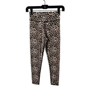 ZYIA Active Leopard Brilliant Scrunchy What Hi-Rise 7/8 Leggings Size 4 Tan